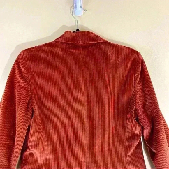 SILVER UNICORN Silver Corduroy Burnt Orange Button Y2K Blazer Jacket Size 11 - Picture 8 of 8